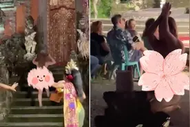 28岁德国女游客赤身跑上巴厘岛神圣表演舞台，被捕，面临监禁图片