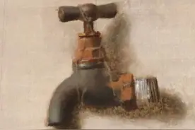 冷军画水龙头卖210万，为何一幅画如此高价？放大5倍后不再受质疑图片