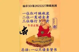 福彩3D第2022227期藏机图解析图片