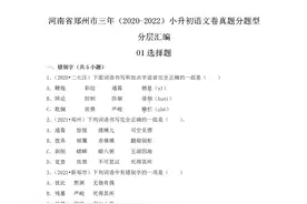 河南省郑州市三年（2020-2022）小升初语文卷真题01选择题图片