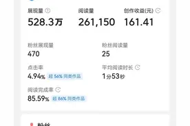 展现量528万+，阅读量26万+的文章，收益能有多少？图片