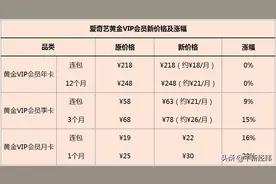 爱奇艺会员价格调整：月卡、季卡微调 年卡价格未变图片