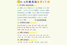 七天背完 小学1-6年级必背分类3000词图片