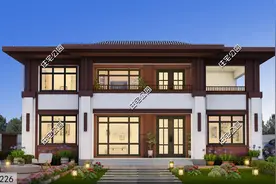 经典与潮流的完美结合，15×12米二层新中式别墅，男女老少都喜欢图片