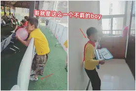 我的邋遢鬼儿子：稀了罕了，衣服穿对比颠球还难吗？图片