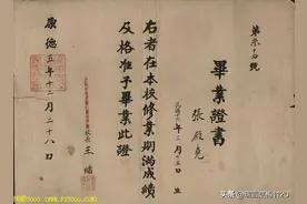 教育收藏 | 抚顺市档案馆保存的3张伪满时期毕业证书图片