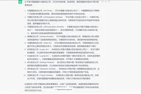 ChatGPT中国最强的10大航空公司 山航竟落榜！你都坐过哪家的飞机图片