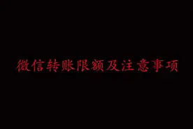 微信转账限额及注意事项图片