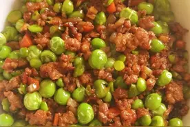 豌豆炒肉沫的家常做法，简单一炒，瞬间变美食，营养丰富又下饭图片