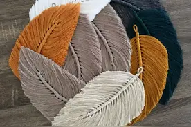 用剩余的棉绳编了几片叶子，组合起来简直美翻了，邻居都要学起来图片