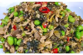 西坡：咸菜炒肉丝图片