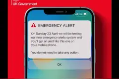 英国在全国范围内首测移动设备警报系统，部分手机没收到信息图片