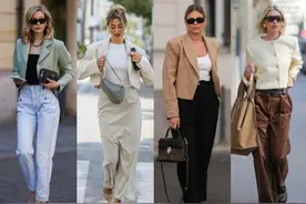 流行的高腰西装，才是早秋时尚造型，40+女人也能穿得高级有气质图片