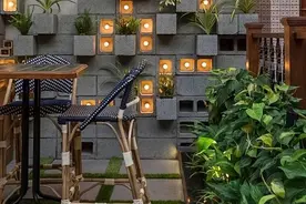 院子用空心砖砌景观墙，能种花能装饰，还比水泥墙便宜，足够稳固图片