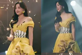 贾玲撞脸关晓彤，大波浪晚礼服唱歌惊艳全场，王子文评论区沦陷图片