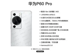 华为P60具体配置来了，就这样轻松把华为Mate 50比下去了图片