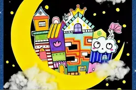 综合绘画素材—18种神秘星空 星夜主题儿童画~（含线稿步骤图）图片