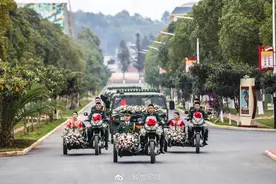 向幸福出发！军营婚礼战车迎亲图片