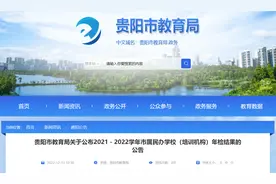 贵阳公布2021-2022学年市属民办学校（培训机构）年检结果图片