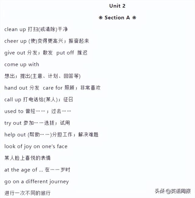 初中英语三年重点短语汇总！打印出来天天背