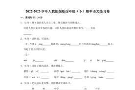 【部编版】2022-2023学年四年级（下）期中语文练习卷（含解析）图片