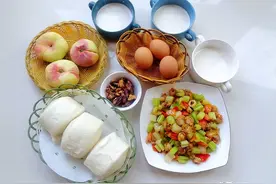 深秋15天早餐，面食配流食炒菜，家常味就是好，好吃不浪费图片