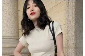 修身正肩T恤才是夏天的“本命”，宝妈职场女性学生党，都能穿图片