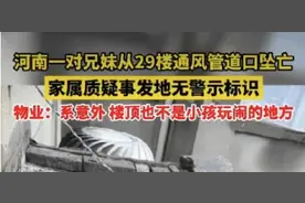 两儿童从29楼坠入地下室身亡，父母崩溃到精神恍惚，物业：是意外图片