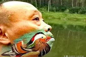 我，70后，学画30多年，弃纸在脸上涂鸦，受到央视及地方电台报道图片