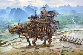 精度极高的仿真机械朋克风格插画图片