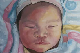 军爸用油画记录萌娃成长：宝贝，你是我最温柔的牵挂图片