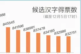 汉字票选激烈“难”字暂居榜首图片