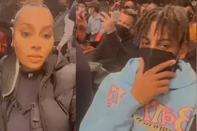 复婚迹象？甜瓜前妻带儿子观战，身材不输卡戴珊，43岁昔日花魁图片