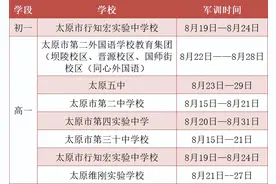 太原：多所初高中报到、军训安排汇总！附军训注意事项！图片