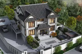 12×14米带架空层的二层中式小院，堂屋和土灶才更配图片