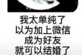 搞笑表情包：我太单纯了，以为加上微信成为好友就可以结婚了图片