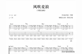 《风吹麦浪》吉他弹唱曲谱分享图片