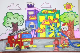 “我是小小消防员”优秀绘画作品展播（一）图片