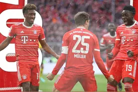 德甲-穆勒梅开二度 拜仁4-2多特蒙德重返榜首 图赫尔执教开门红图片