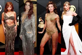 格莱美这一夜，女星好炸裂！用14000枚别针当礼服，穿22岁古董裙图片