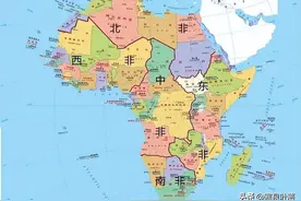非洲区域划分，北非、西非、中非、南非和东非图片