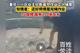 仅道歉？重庆男子砍断高空安全绳，网友炸锅：参考河南案例可判刑图片