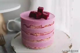 少女心满满的，火龙果百香果慕斯蛋糕！入口即化图片