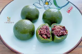 蒸青团，只放糯米粉爱塌陷，80奶奶教3招，出锅碧绿饱满，3天不硬图片