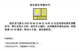 黄色预警！武汉中心城区有雷电活动图片
