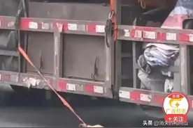 货车司机拖狗前行，同行指出是防偷油，大车司机防这防那太辛苦图片