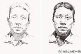 武汉美术生画室——男老年素描头像步骤临摹图片