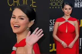 29岁赛琳娜美回巅峰，瘦了太多很减龄，穿猩红斗篷裙女神感十足图片