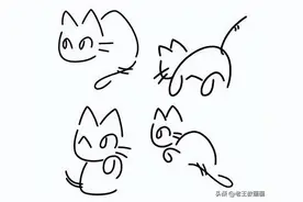 教孩子够用了，50个画猫咪的简笔画图片
