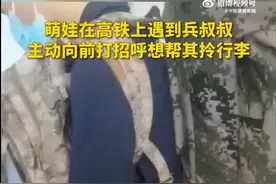 暖心！高铁上萌娃与兵哥哥互敬军礼图片